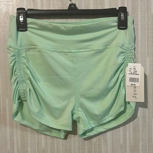 Mint green, adjustable strings on side, high waisted shorts